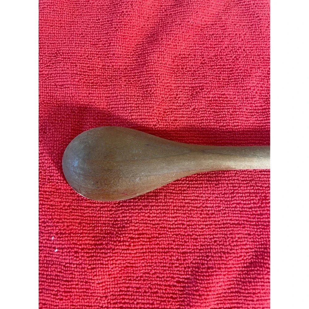 Vintage Hand Carved Wooden Dual Ended Mixing Spoon and Spreader Tool